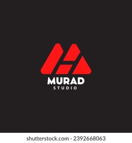 A letter calligraphic Minimal monogram emblem style vector logo