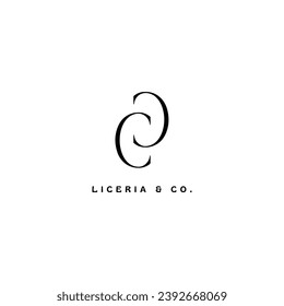 A letter calligraphic Minimal monogram emblem style vector logo