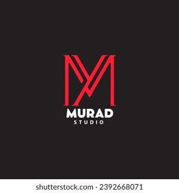 A letter calligraphic Minimal monogram emblem style vector logo