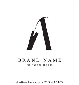 Ein kalligrafisches Minimal-Monogramm-Emblem-Logo im Stil eines Vektorlogos.	
