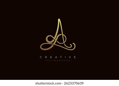 Logo de calligraphie Lettre A, Luxe lettre A avec combinaison d'icônes à l'infini, illustration vectorielle
