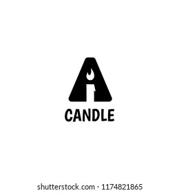 letter A Candle Logo Template Design Vector