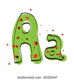 Letter A from candy alphabet. Vector illustration
