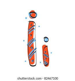 Letter I from candy alphabet. Vector illustration