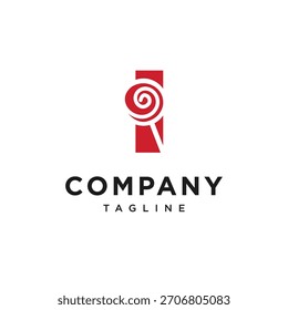 Letra I Vector de icono de logotipo de palo de caramelo