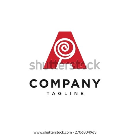Letter A Candy Stick Logo Icon Vector
