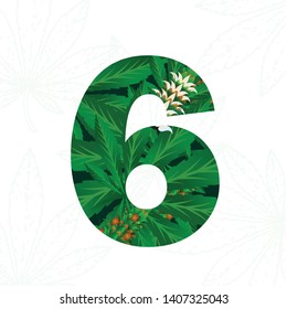 Letter with cannabis leaf for logo design.