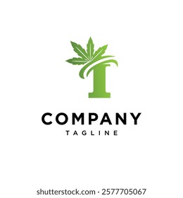 Letter I Cannabis Logo Icon Vector