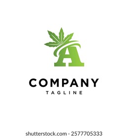 Letter A Cannabis Logo Icon Vector