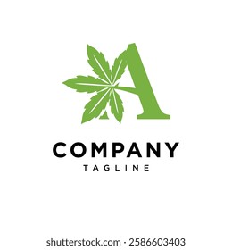 Letter A Cannabis Logo Icon Vector