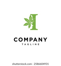 Letter I Cannabis Logo Icon Vector