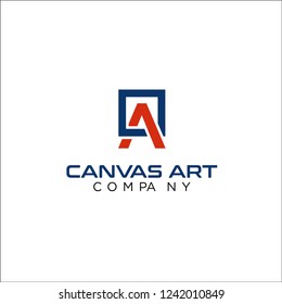 A letter with canvas art logo vector template