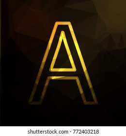 and the letter is CAPITAL. spotted GOLD background