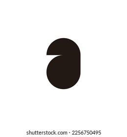 Letter a capsule geometric symbol simple logo vector