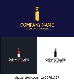 Letter I Capsule and Pill Logo Design  Medical and Pharmaceutical Icon
