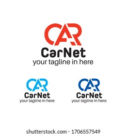 Letter car logo design template with multi color 