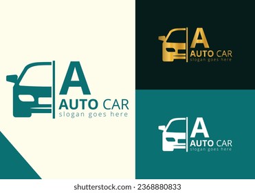 Letter A Car Logo Design Template Inspiration, Vector Illustration