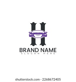 Letter with car logo vector illustration