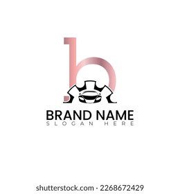 Letra con ilustración vectorial del logotipo del coche
