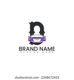 Letter with car logo vector illustration