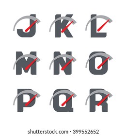 Letter Car Speedometer, Letter Meter Logo
