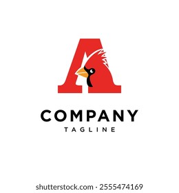 Letter A Cardinal Logo Icon Vector