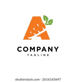 Letter A Carrot Logo Icon Vector
