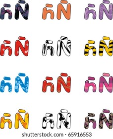 Ã? letter cartoon in vector format very easy to edit