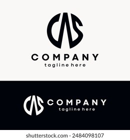 Letter CAS circle logo design vector