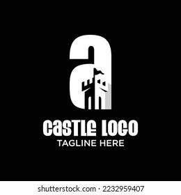 Letter A Castle Logo Design Template Inspiration, Vector Illustration.