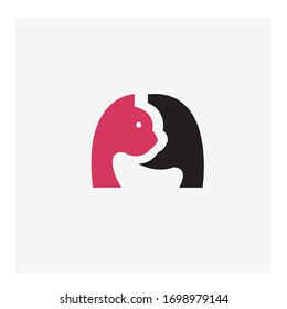 Letter A cat logo vector