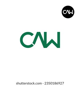 Diseño de logotipo de monograma de carta CAW