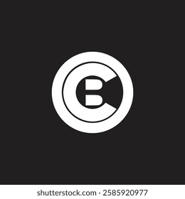 Letter CB or BC inside circle shape logo design modern vector template illustration, branding business identity unique and elegant logo design idea.