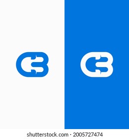 Logo del monograma CB o BC de la letra. Logo moderno.