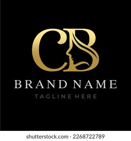 Letter CB Beauty Face Initial Logo Design