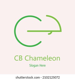 Letter CB and Chameleon combination logo vector illustration design