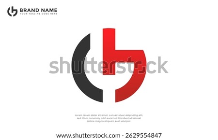 Letter CB Circle Logo. Lettermark logo featuring the letters C and B integrated circle in black and red. Suitable for businesses with initials CB or BC seeking a modern and memorable visual identity.