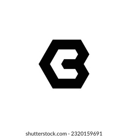 Letter CB hexagon geometric symbol simple logo vector