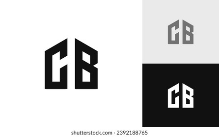 Letter CB with house shape logo design