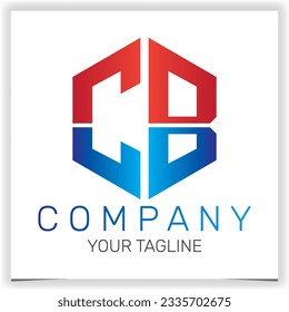 letter CB initial hexagon logo icon premium elegant template vector eps 10