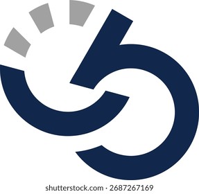 letter cb initial logo design with blue