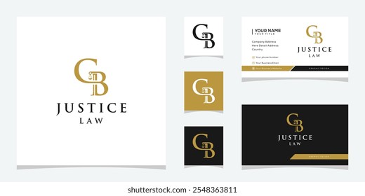 letter CB, justice scale law firm logo design vector template