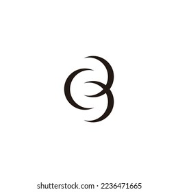 carta cb objeto vinculado simple logo geométrico vector 