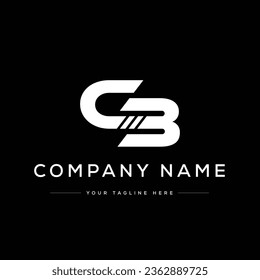 Letter CB Logo Design. Black and White Logo. Usable for Business Logos. Flat Vector Logo Design Template