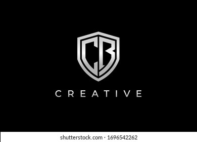 Letter CB logo in silver