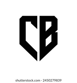 Letter Cb modern shield shapes alphabet monogram logo