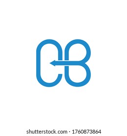 símbolo de diseño geométrico de flecha de movimiento cb de letra vector