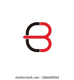 letter cb motion arrow simple geometric logo vector