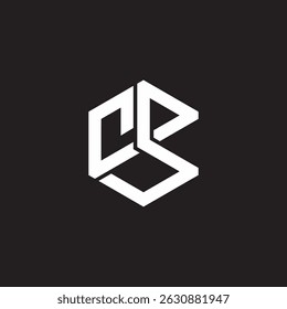 letra cb cubo geométrico simples logotipo linear vetor 
