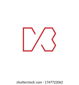 letra cb símbolo de línea geométrica simple vector